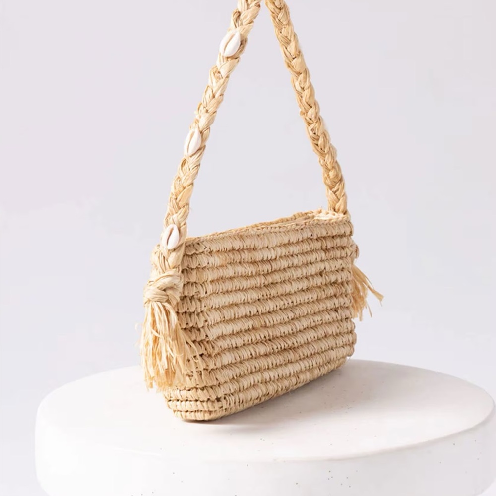 L*Space Natural Woven Shoulder Bag